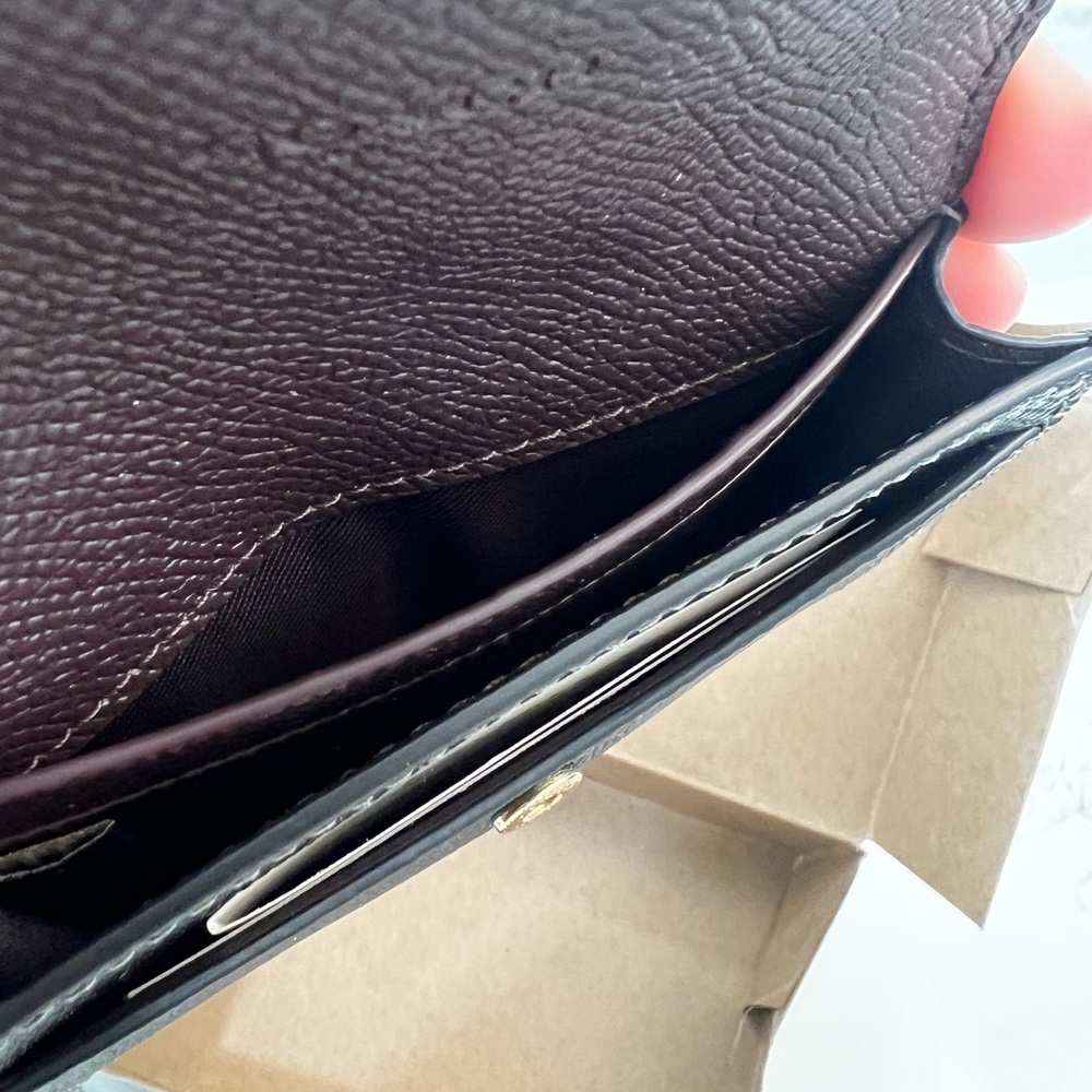 Coach Black Textured Leather Trifold Card Holder - Picture 6 of 7